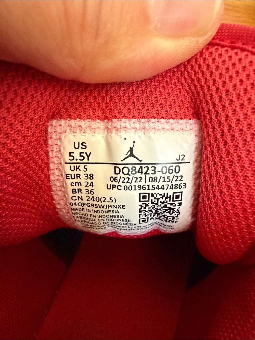 Jordan Kids Black and Red High-Top Sneakers
